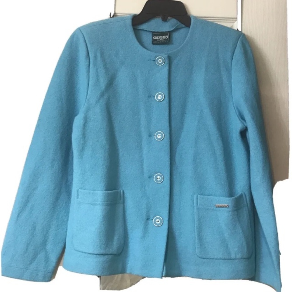 Geiger Austria Cardigan Women's Medium EU Sz 40 Blue